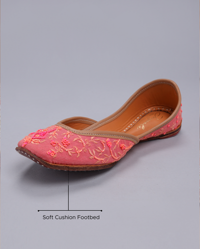 Tinsel Pink Handcrafted Jutti