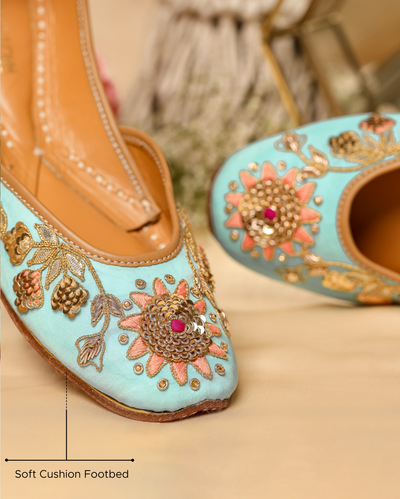 Blue Strobe Handcrafted Jutti