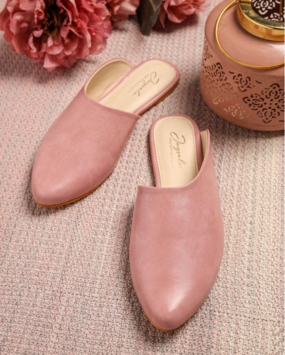 Cradle Pink Leather Mules