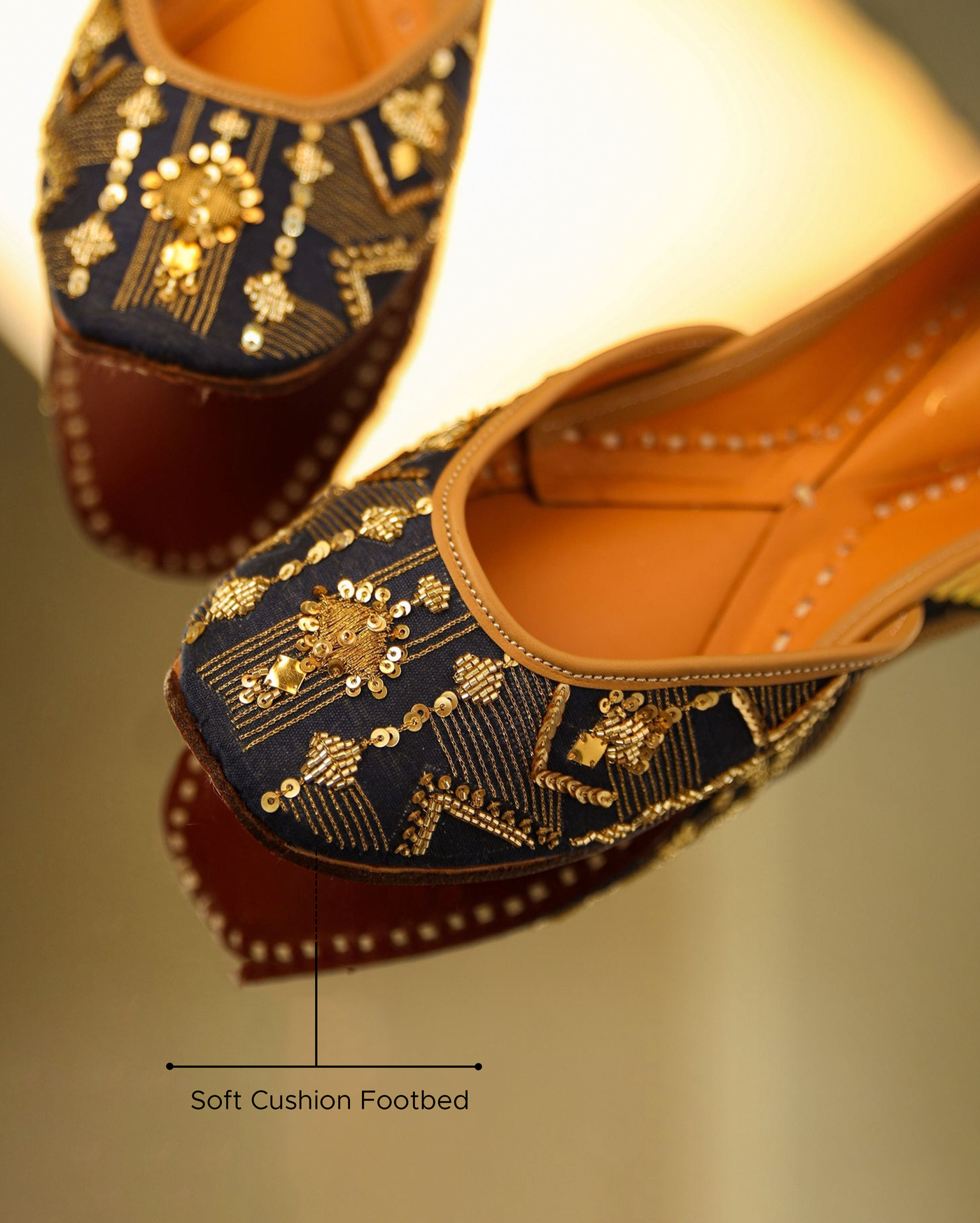 Elite Blue Handcrafted Jutti