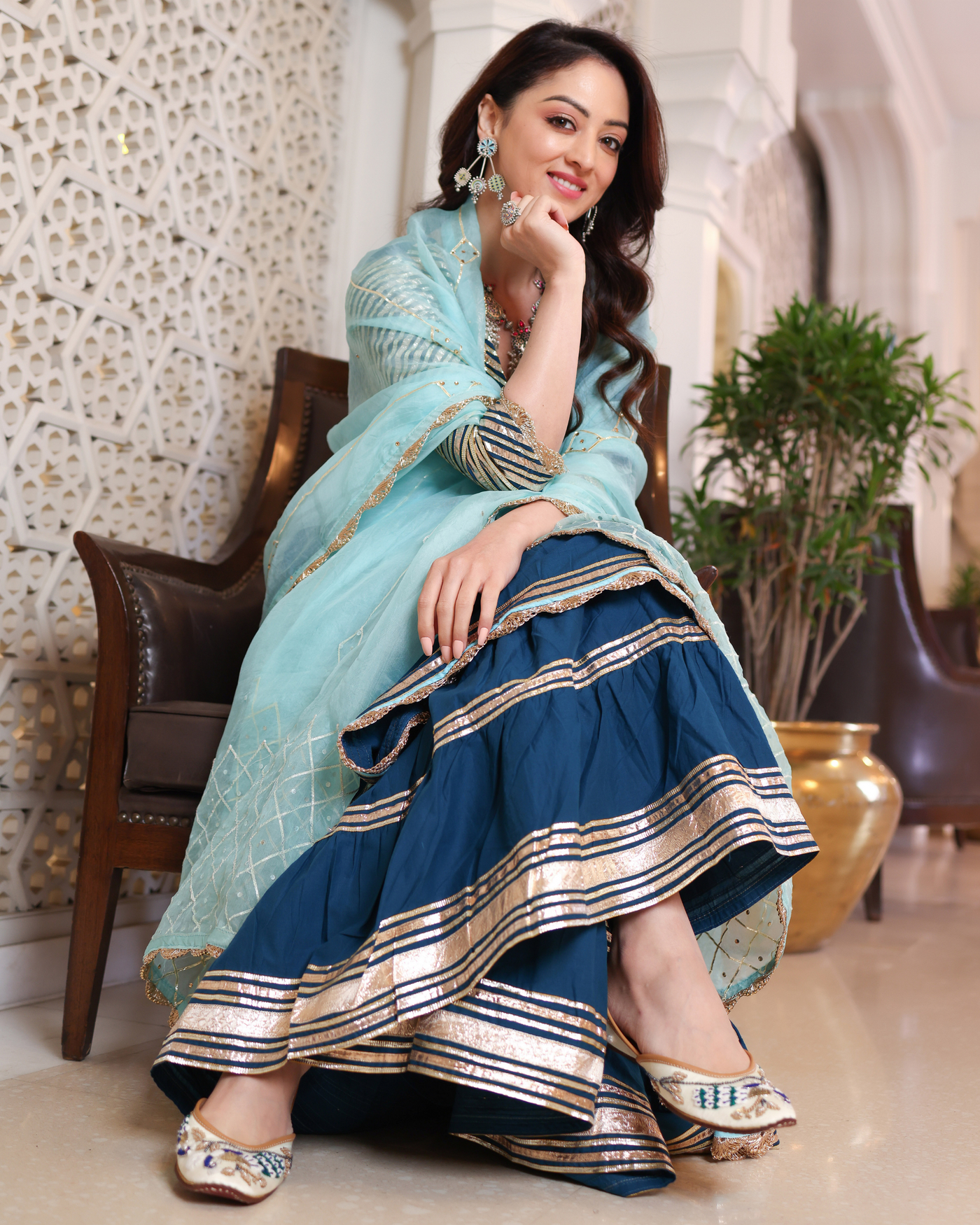 Royale Blue Gotapatti Suit Set