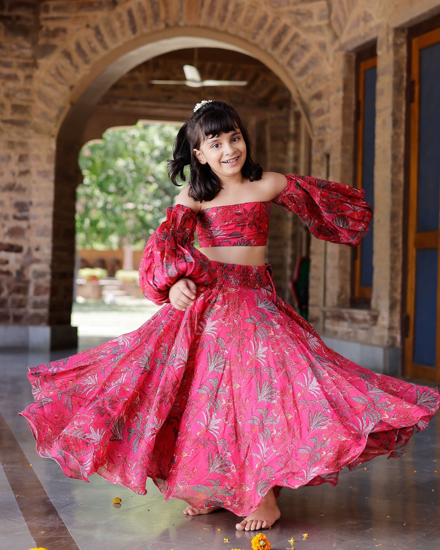 Ruby Chanderi Lehenga set