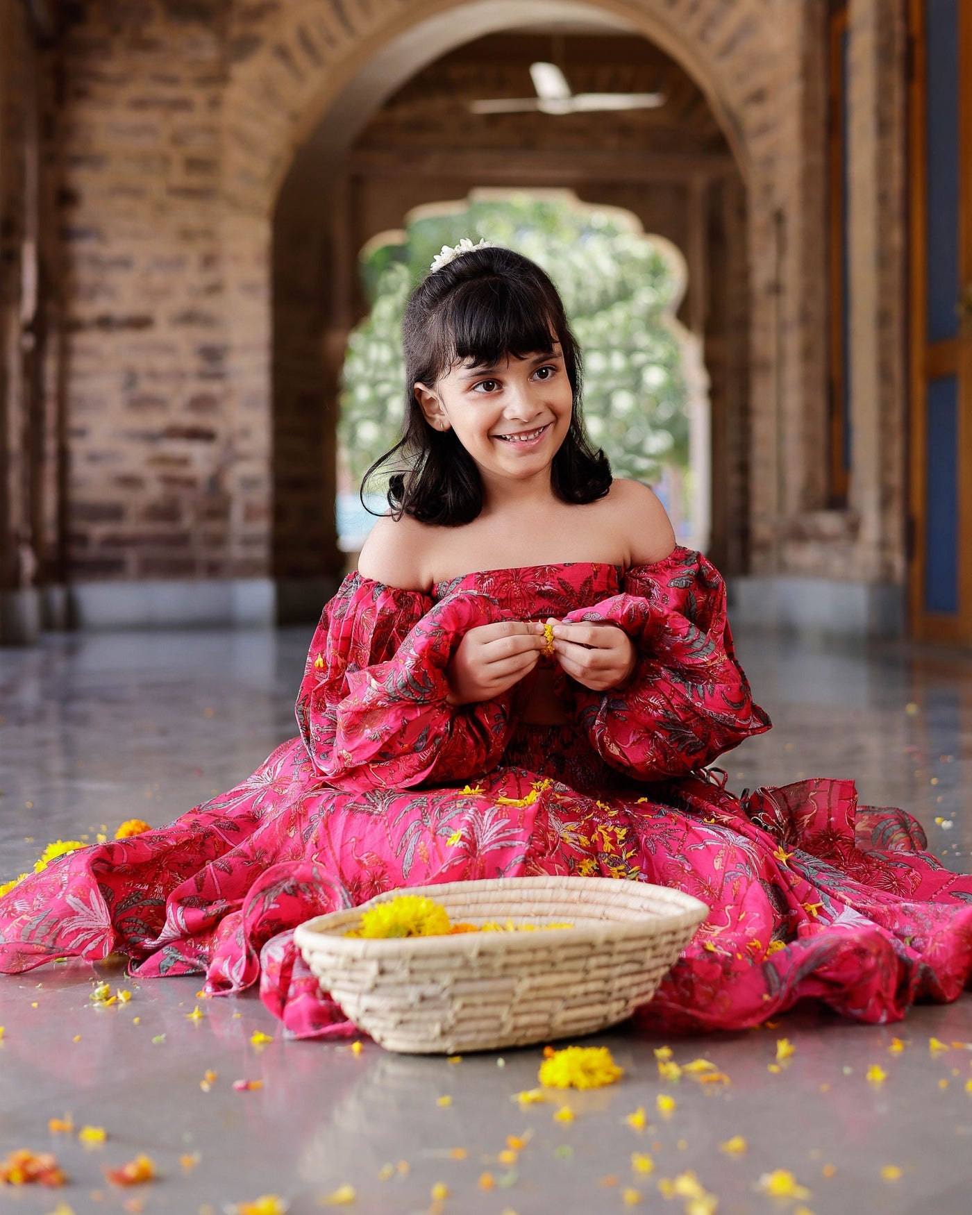 Ruby Chanderi Lehenga set