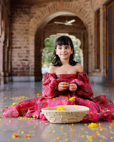 Ruby Chanderi Lehenga set