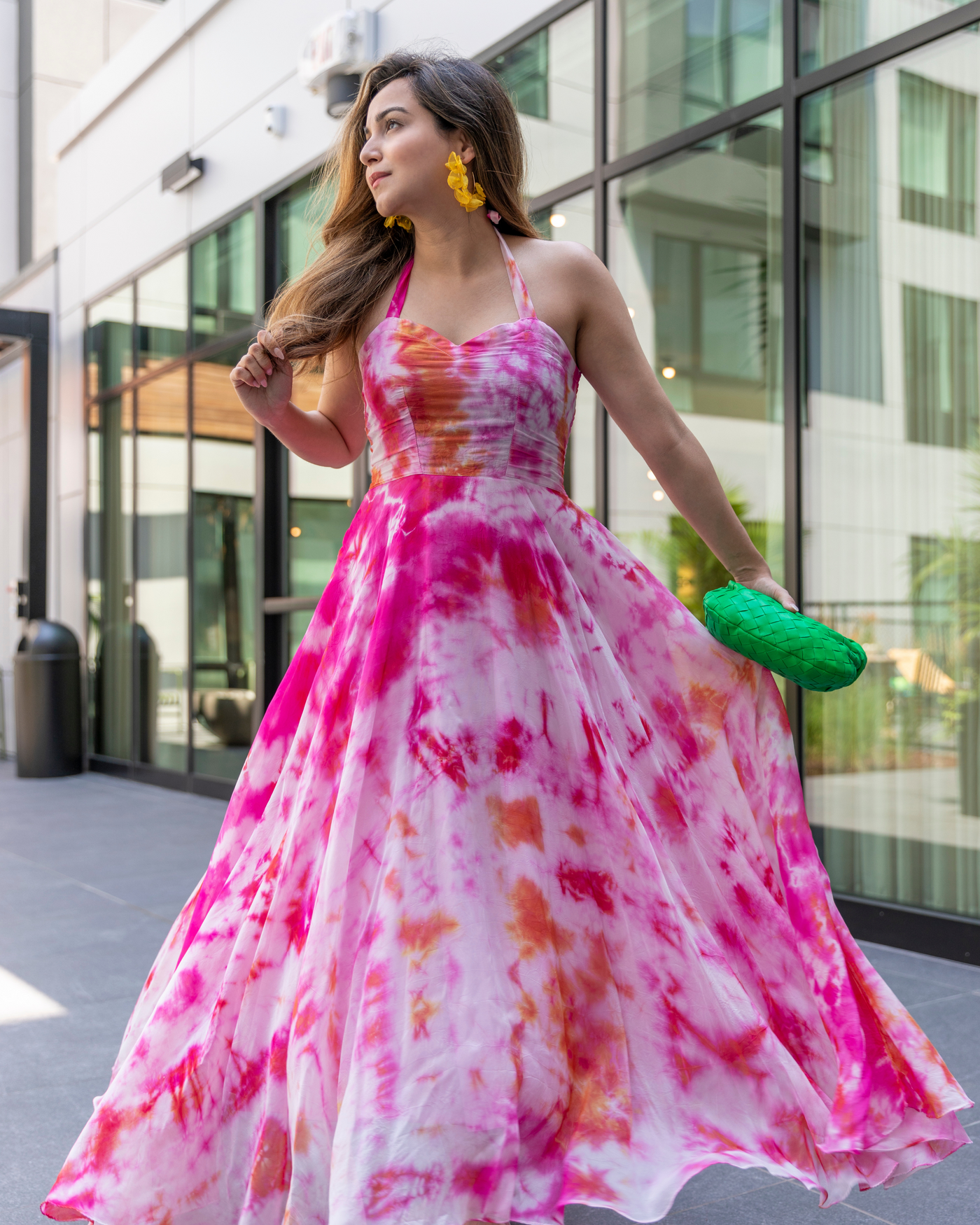 Pink Marshmello Tie & Dye Organza Dress