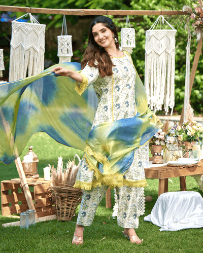 Dityaa Mint Printed Cotton Suit Set