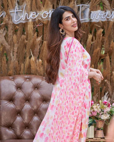Riddhi White Printed Silk Suit Set 