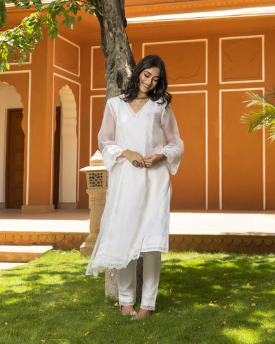 Sophia Organza Straight Kurta Set