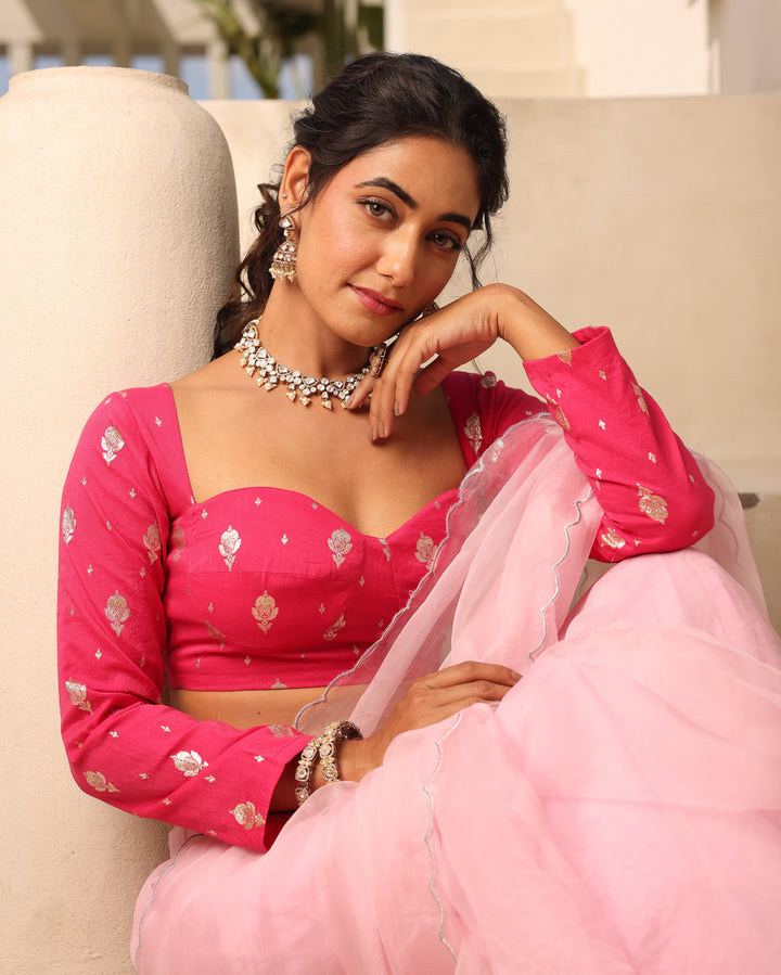 Shop Anvika Pink Silk Blouse for Women Online at Aachho – Aachho.co
