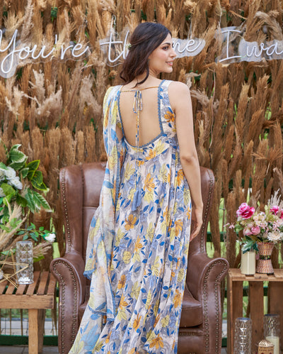 Zohan White Printed Georgette Suit Set