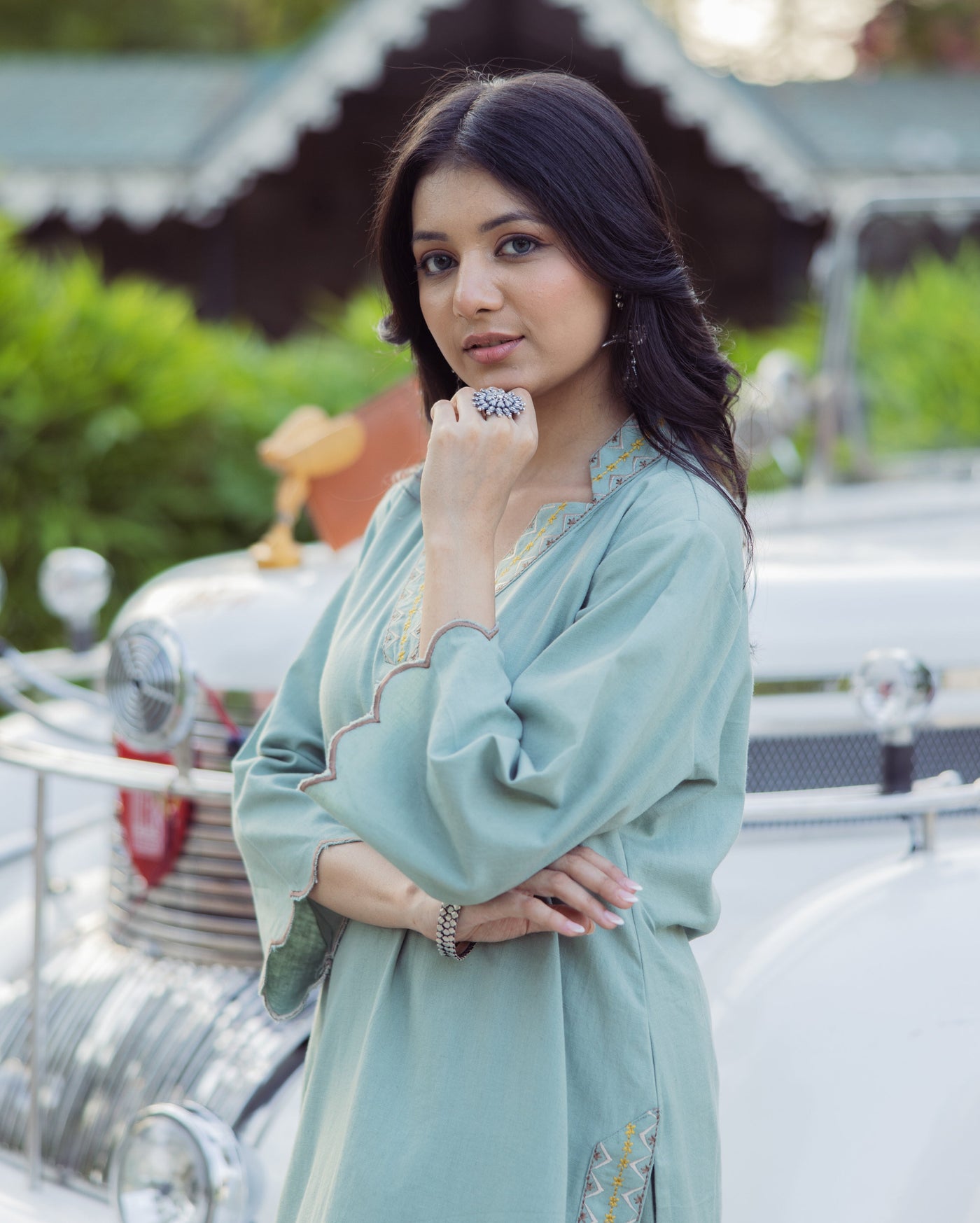 Harmony Green Embroidered Flex Kurta Set