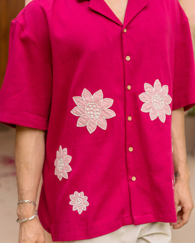 Sway Pink Embroidered Cotton Shirt