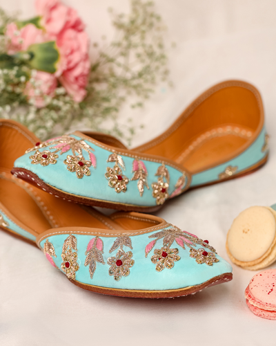 Alice Blue Handcrafted Jutti