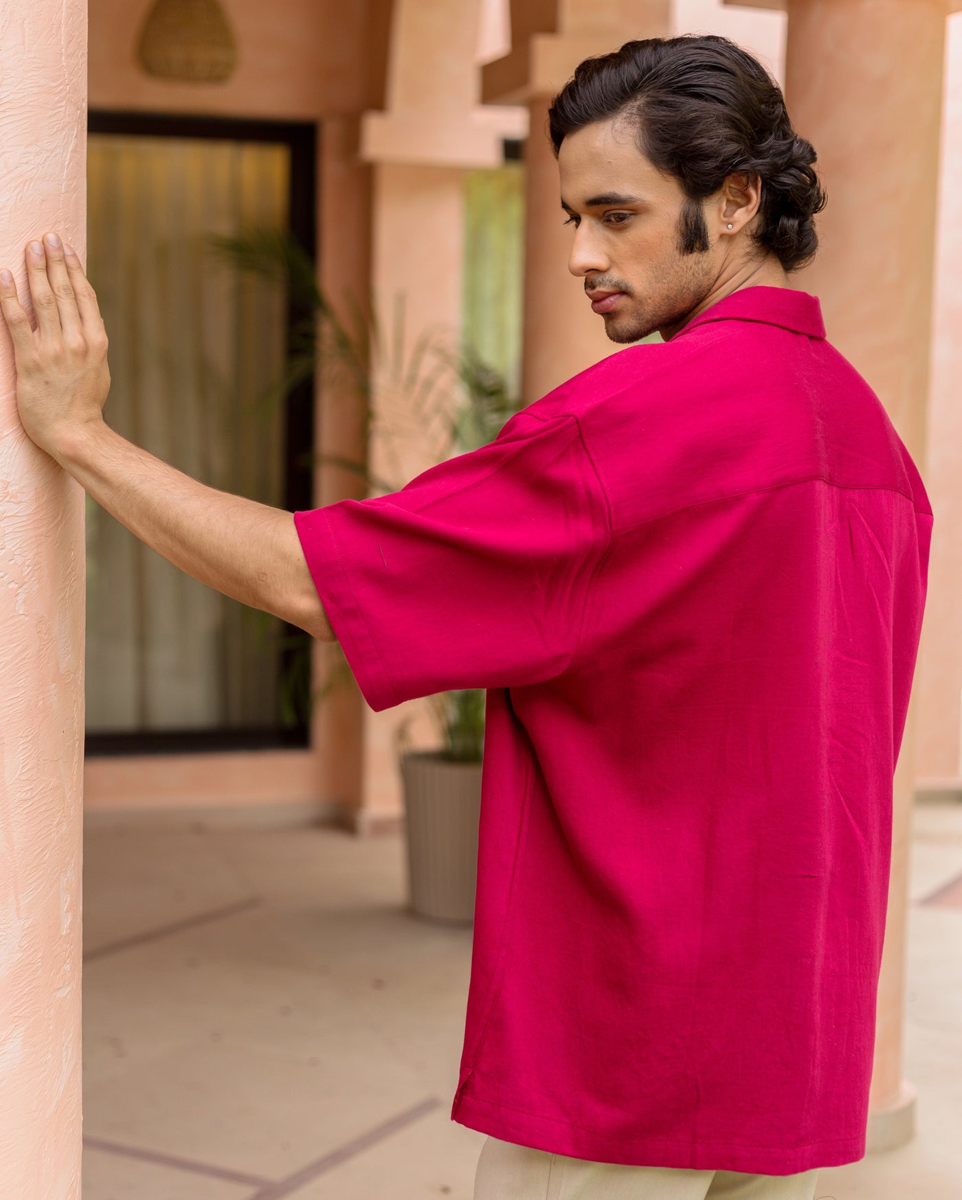 Sway Pink Embroidered Cotton Shirt