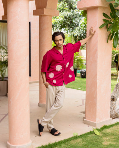 Sway Pink Embroidered Cotton Shirt