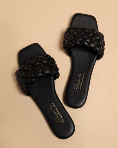 Mallard Black Braided Slides