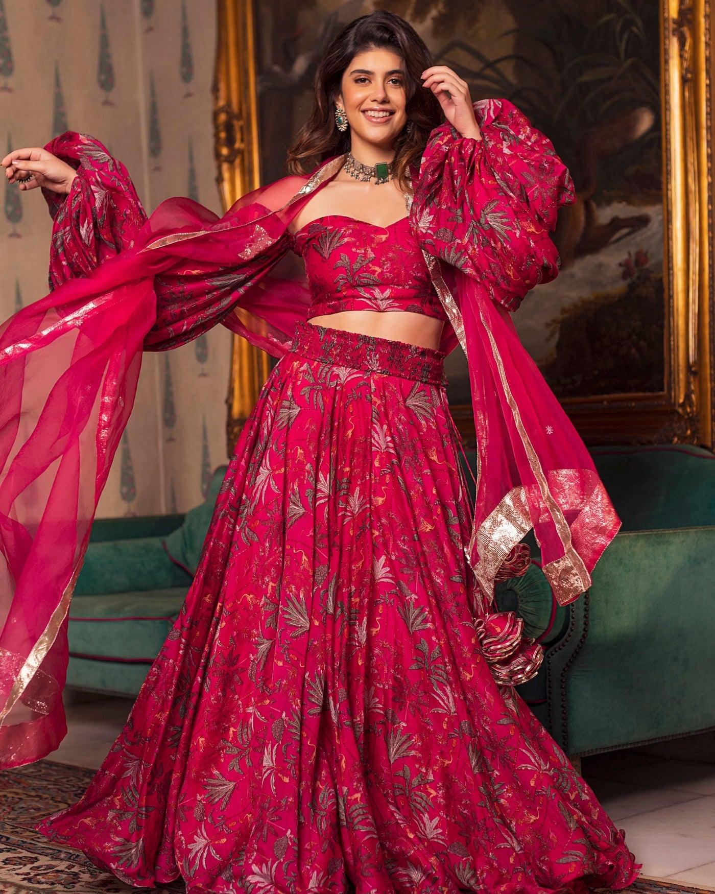 Zohar Chanderi Lehenga Set