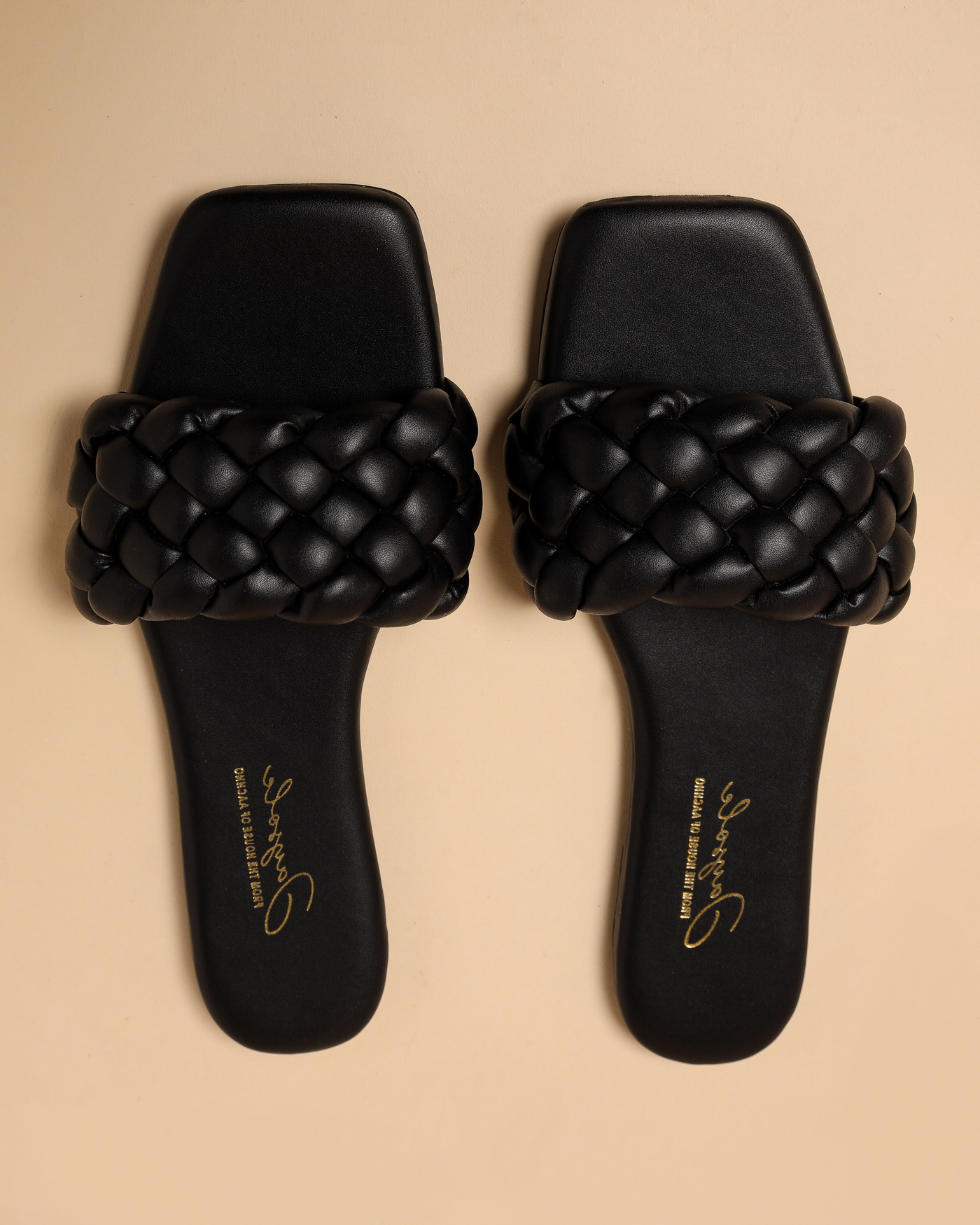 Mallard Black Braided Slides