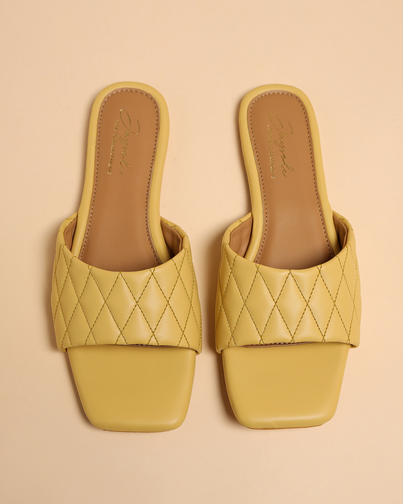 Summer Melon Quilted Slides