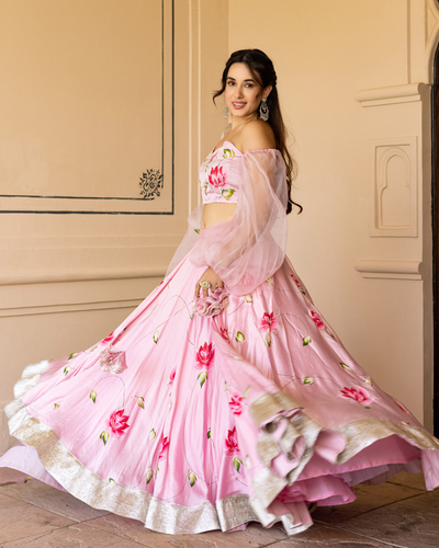 Surati Handpainted Lehenga Set