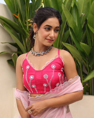 Inaayat Pink Silk Embroidered Blouse