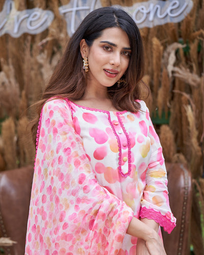 Riddhi White Printed Silk Suit Set 