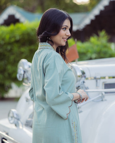 Harmony Green Embroidered Flex Kurta Set