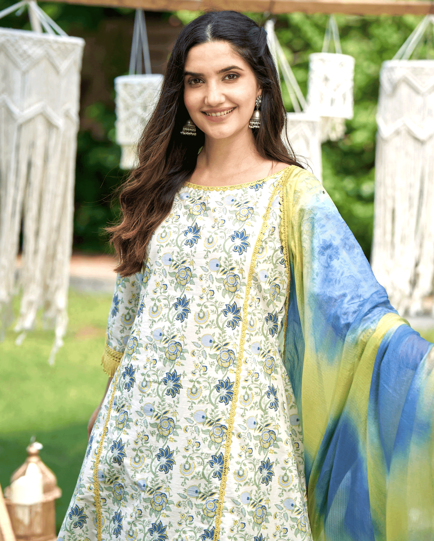 Dityaa Mint Printed Cotton Suit Set