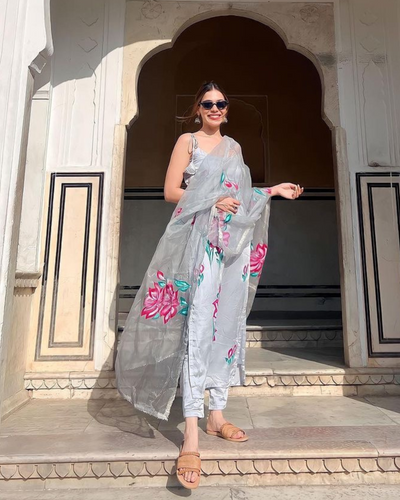 Hand painted salwar suits cheap