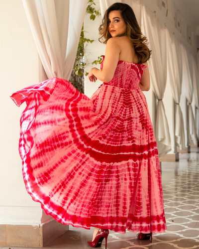 Pink Shadow Tie & Dye Dress