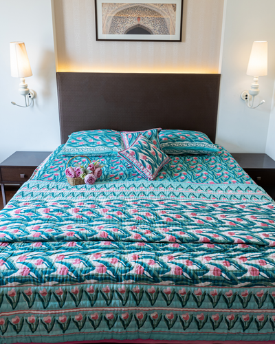 Pacific Handblock Printed Cotton Quilt