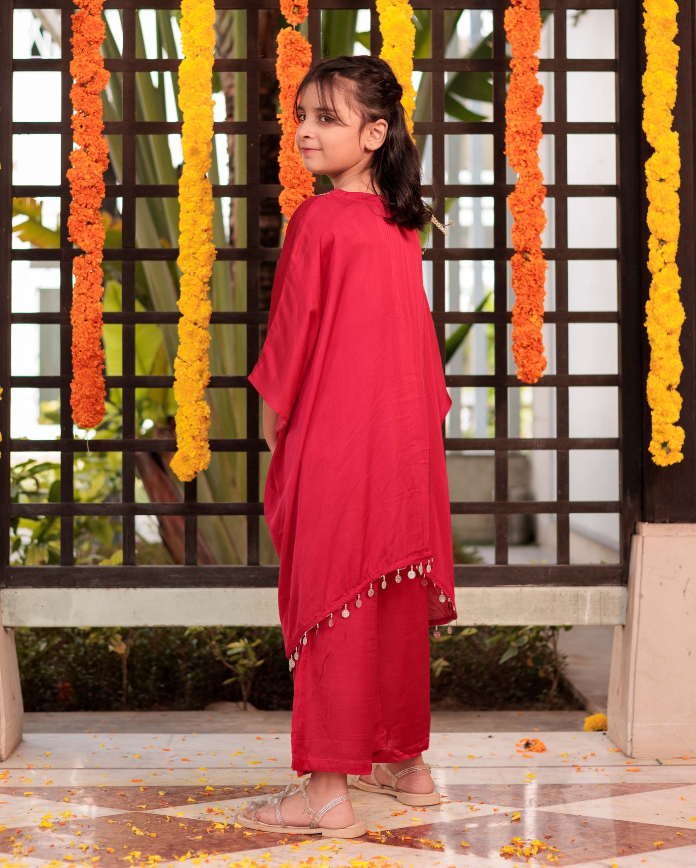 Rosy Reverie Red Satin Coord Satin