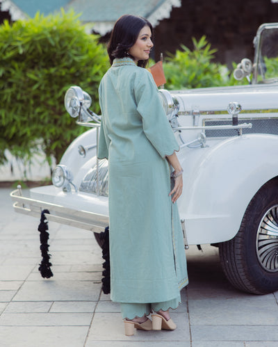 Harmony Green Embroidered Flex Kurta Set