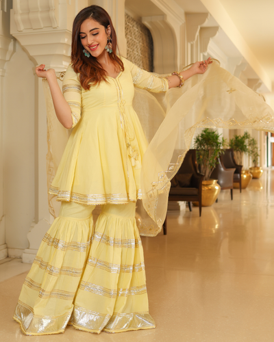 Lemon Light Gotapatti Sharara Set