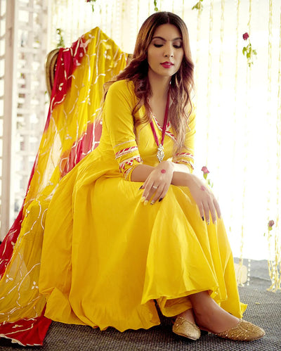 Royal Yellow Gotapatti Suit Set
