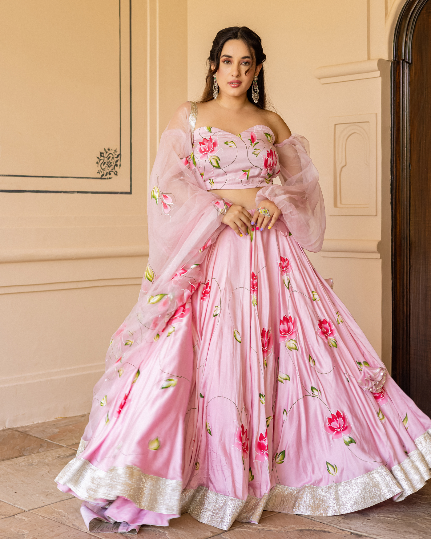 Surati Handpainted Lehenga Set