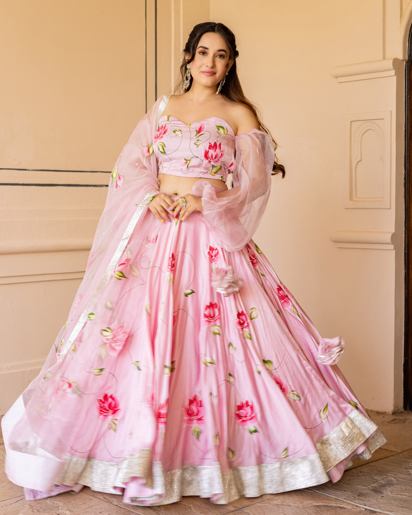 Surati Handpainted Lehenga Set