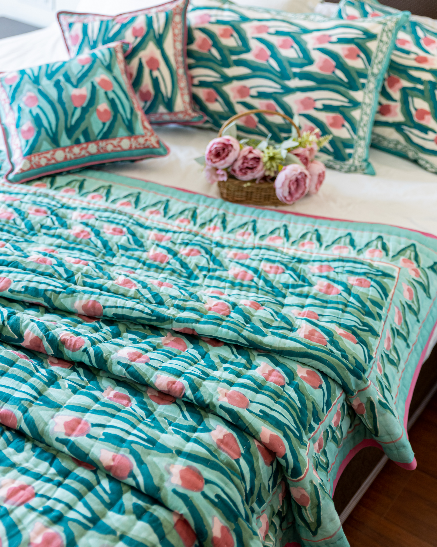 Pacific Handblock Printed Cotton Quilt