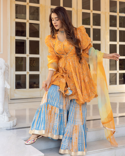 Asharfii Shibori Sharara Set