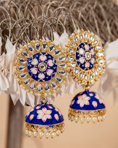Royal Blue Handcrafted Brass Earrings