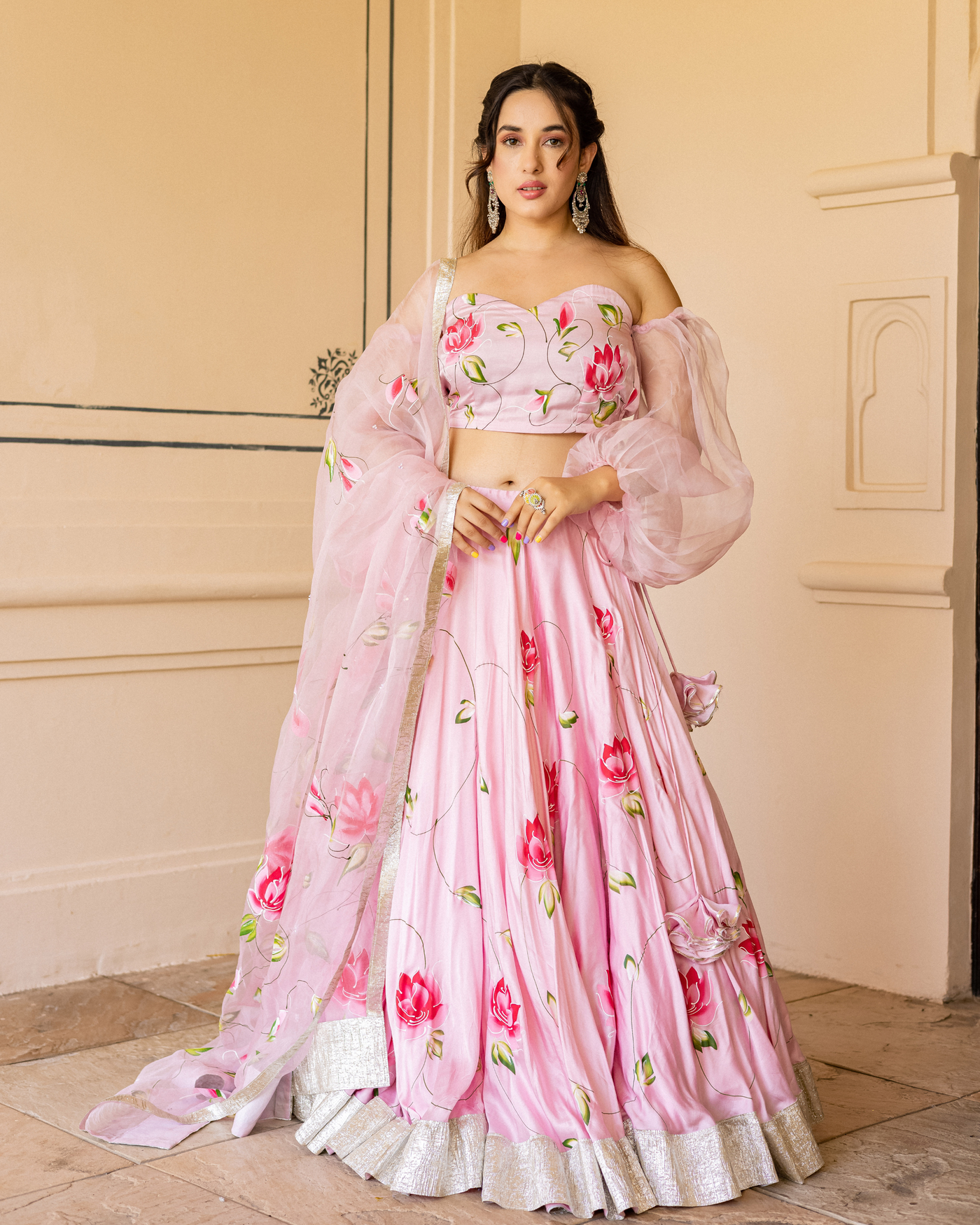 Surati Handpainted Lehenga Set