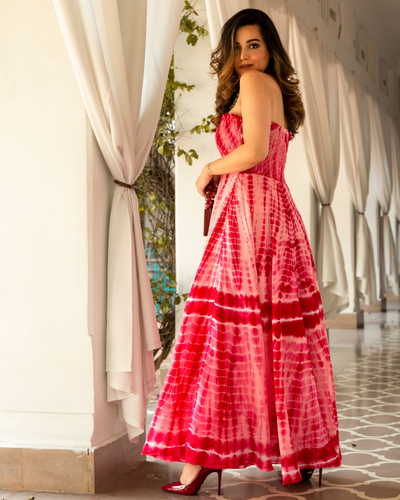 Pink Shadow Tie & Dye Dress