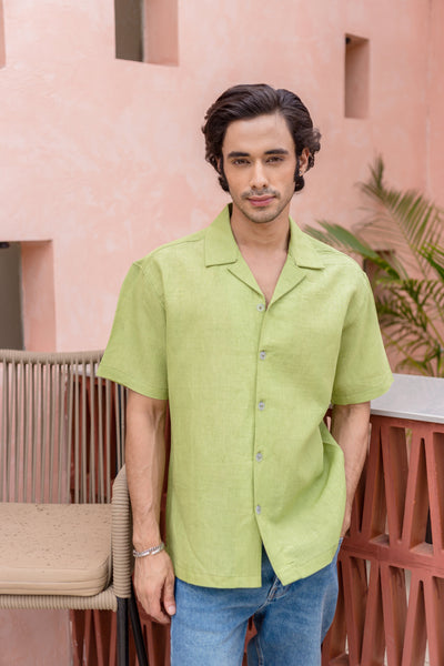 Sean Green Linen Solid Shirt