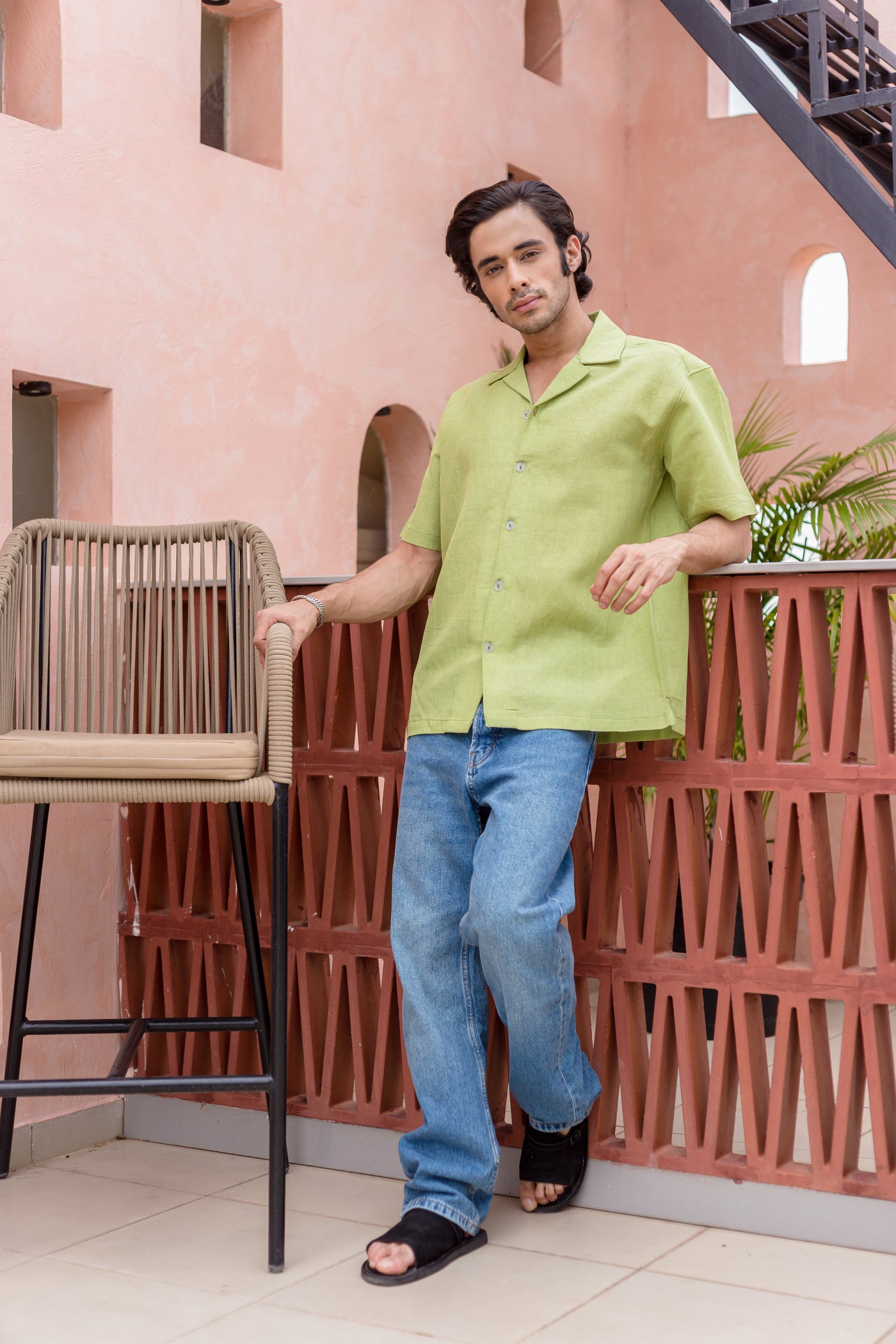 Sean Green Linen Solid Shirt