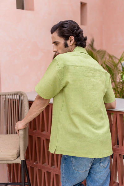 Sean Green Linen Solid Shirt