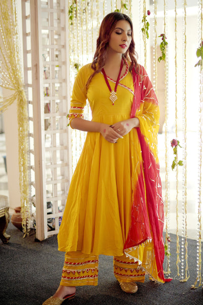 Royal Yellow Gotapatti Suit Set