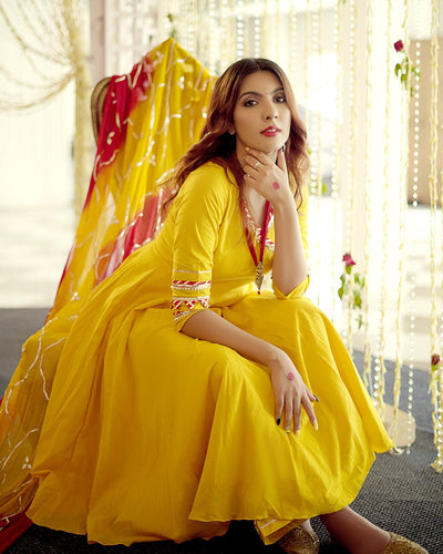 Royal Yellow Gotapatti Suit Set