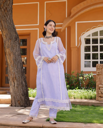 Eleanor Organza Straight Kurta Set