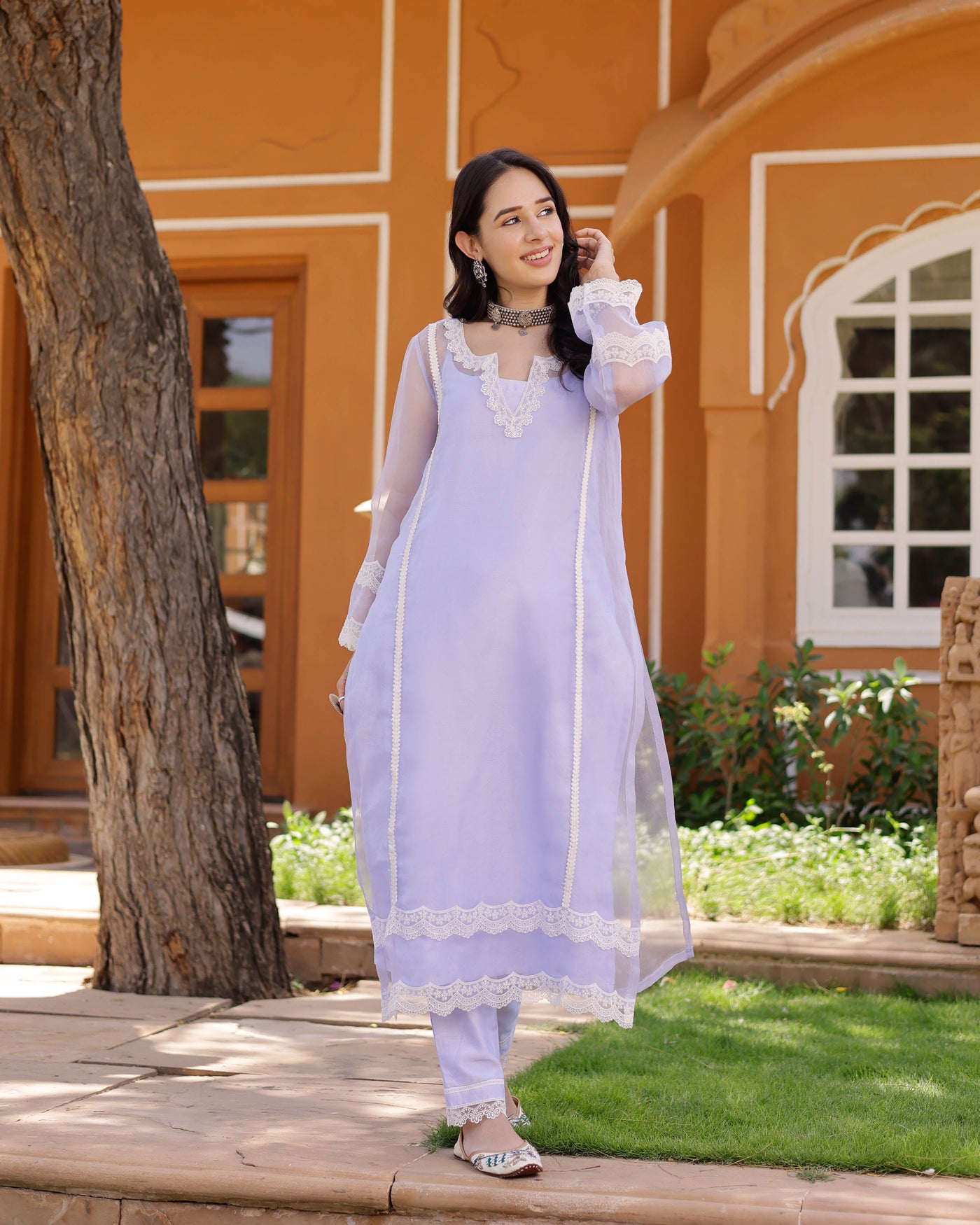 Eleanor Organza Straight Kurta Set