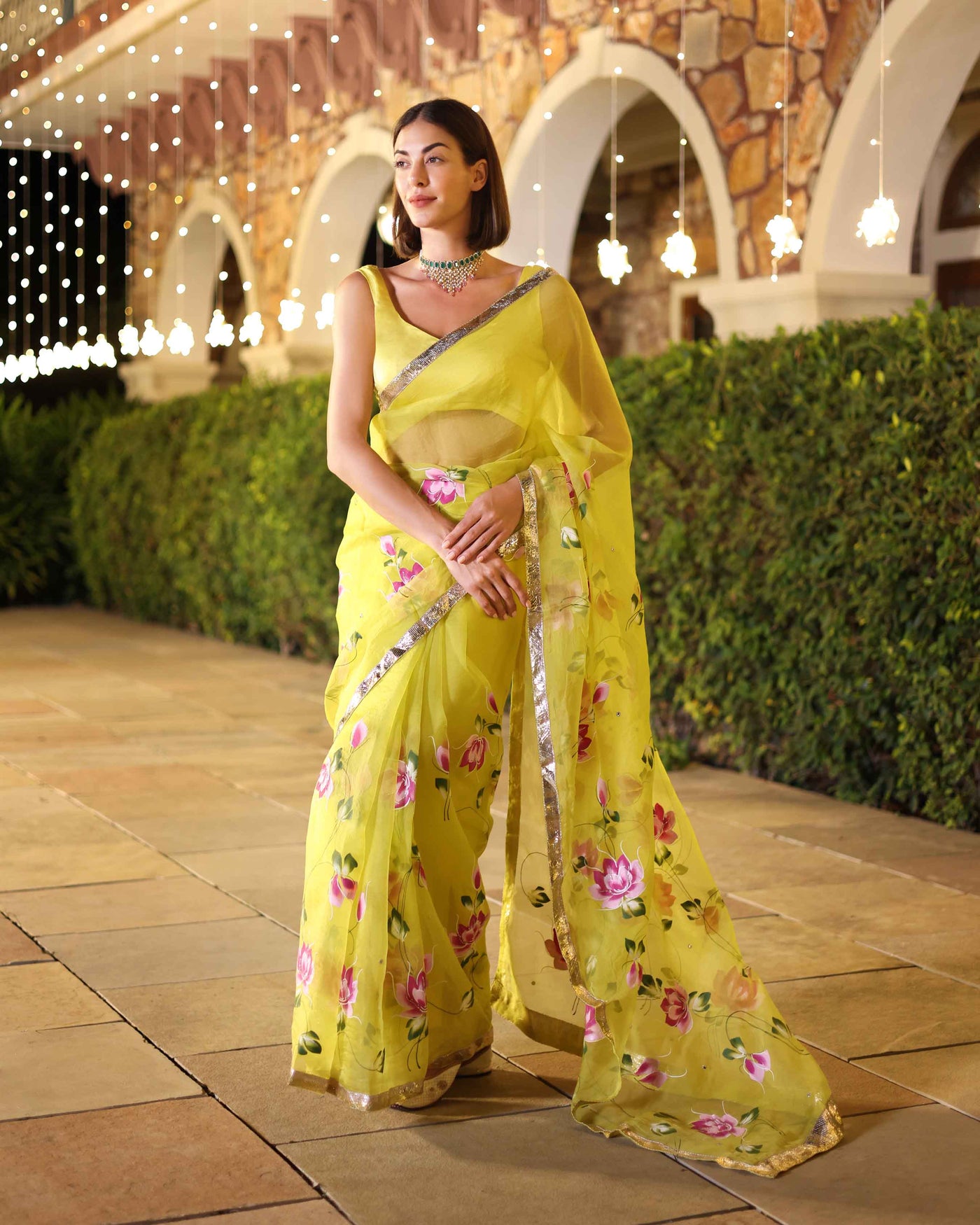 Yamini Handpainted Pure Organza Saree